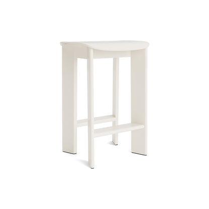 Chisel 30 Bar Stool Low by HAY - Cream White Lacquered Beech