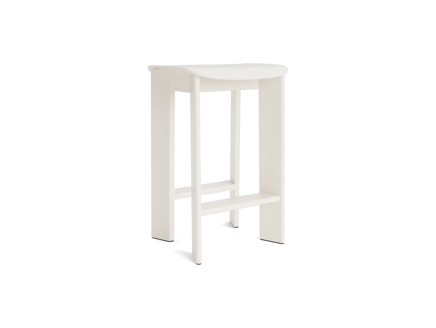 Chisel 30 Bar Stool Low by HAY - Cream White Lacquered Beech