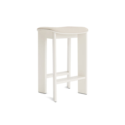 Chisel 30 Bar Stool Seat Upholstery by HAY - Low / Cream White Lacquered Beech / Hallingdal 200