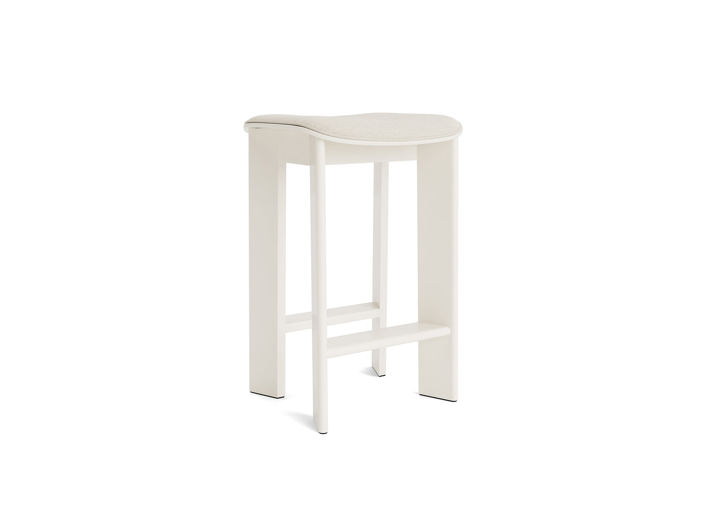 Chisel 30 Bar Stool Seat Upholstery by HAY - Low / Cream White Lacquered Beech / Mode 011