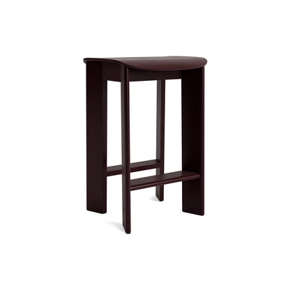 Chisel 30 Bar Stool Low by HAY - Dark Bordeaux Lacquered Beech