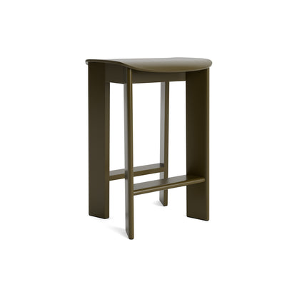 Chisel 30 Bar Stool Low by HAY - Green Umber Lacquered Beech