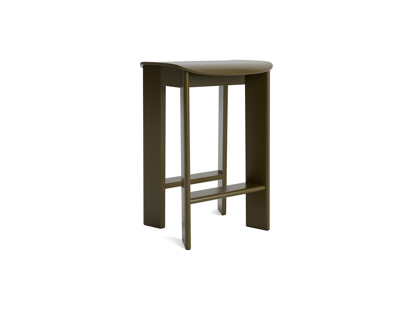 Chisel 30 Bar Stool Low by HAY - Green Umber Lacquered Beech