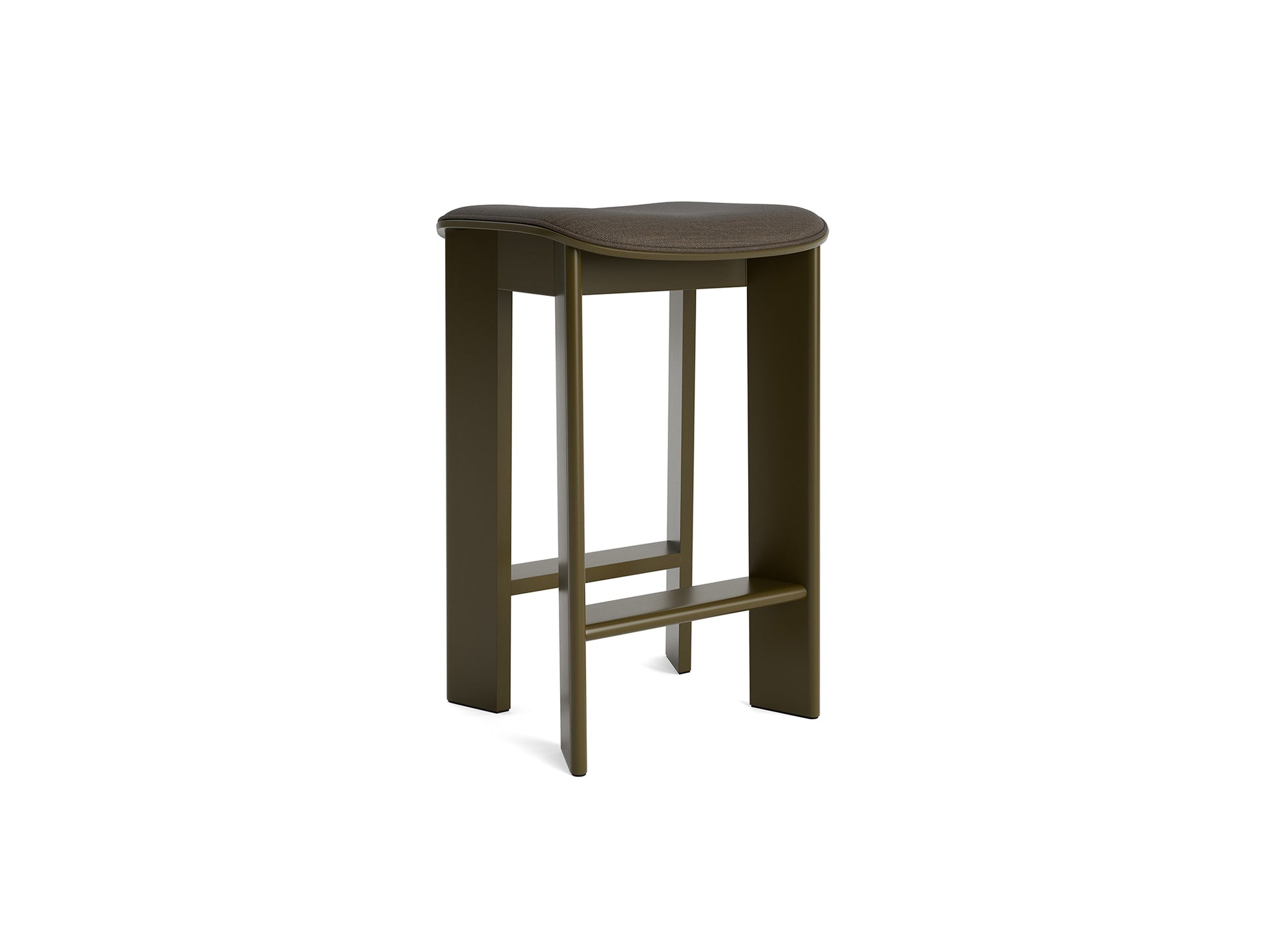 Chisel 30 Bar Stool Seat Upholstery by HAY - Low / Green Umber Lacquered Beech / Remix 954