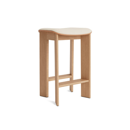 Chisel 30 Bar Stool Seat Upholstery by HAY - Low / Lacquered Oak / Turf Cream