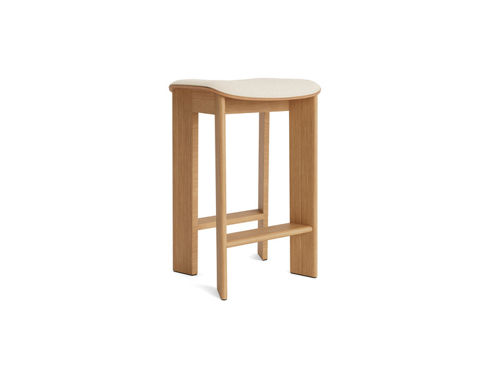 Chisel 30 Bar Stool Seat Upholstery by HAY - Low / Oiled Oak / Turf Cream