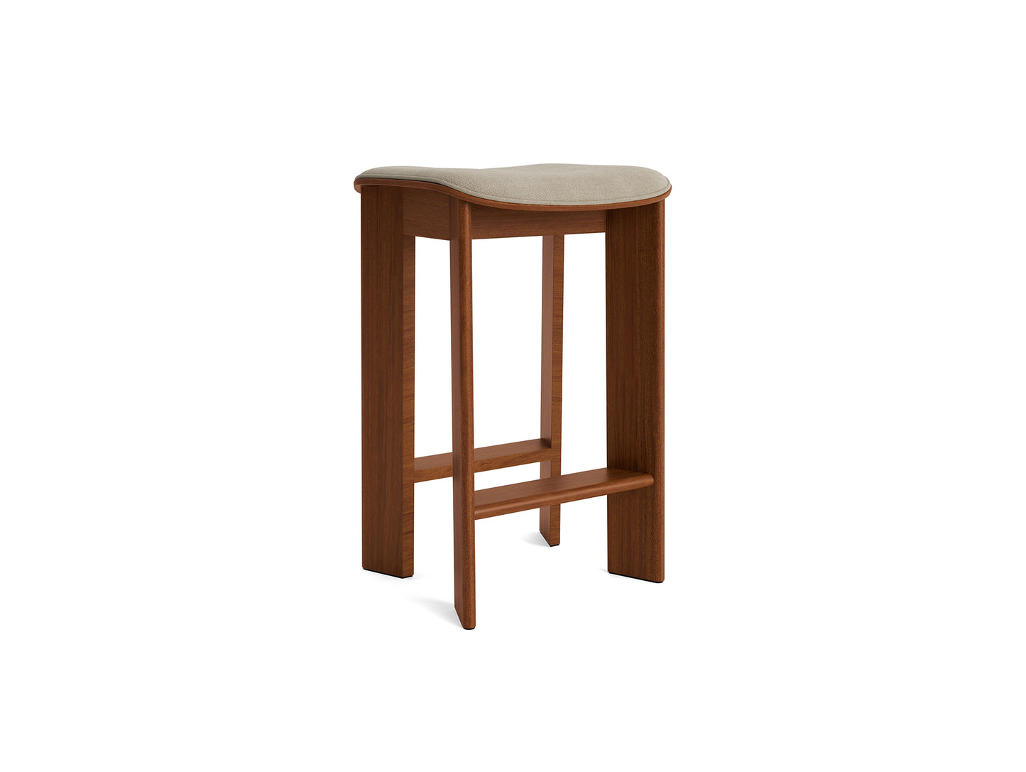 Chisel 30 Bar Stool Seat Upholstery by HAY - Low / Lacquered Walnut / Linara 216