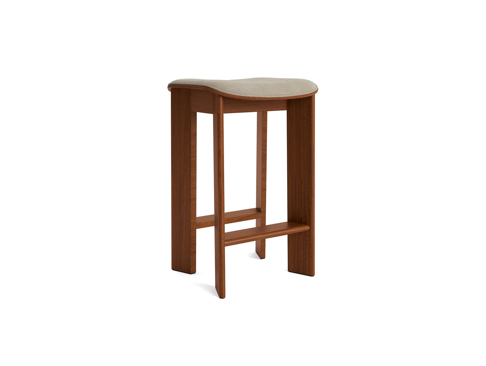 Chisel 30 Bar Stool Seat Upholstery by HAY - Low / Lacquered Walnut / Linara 216