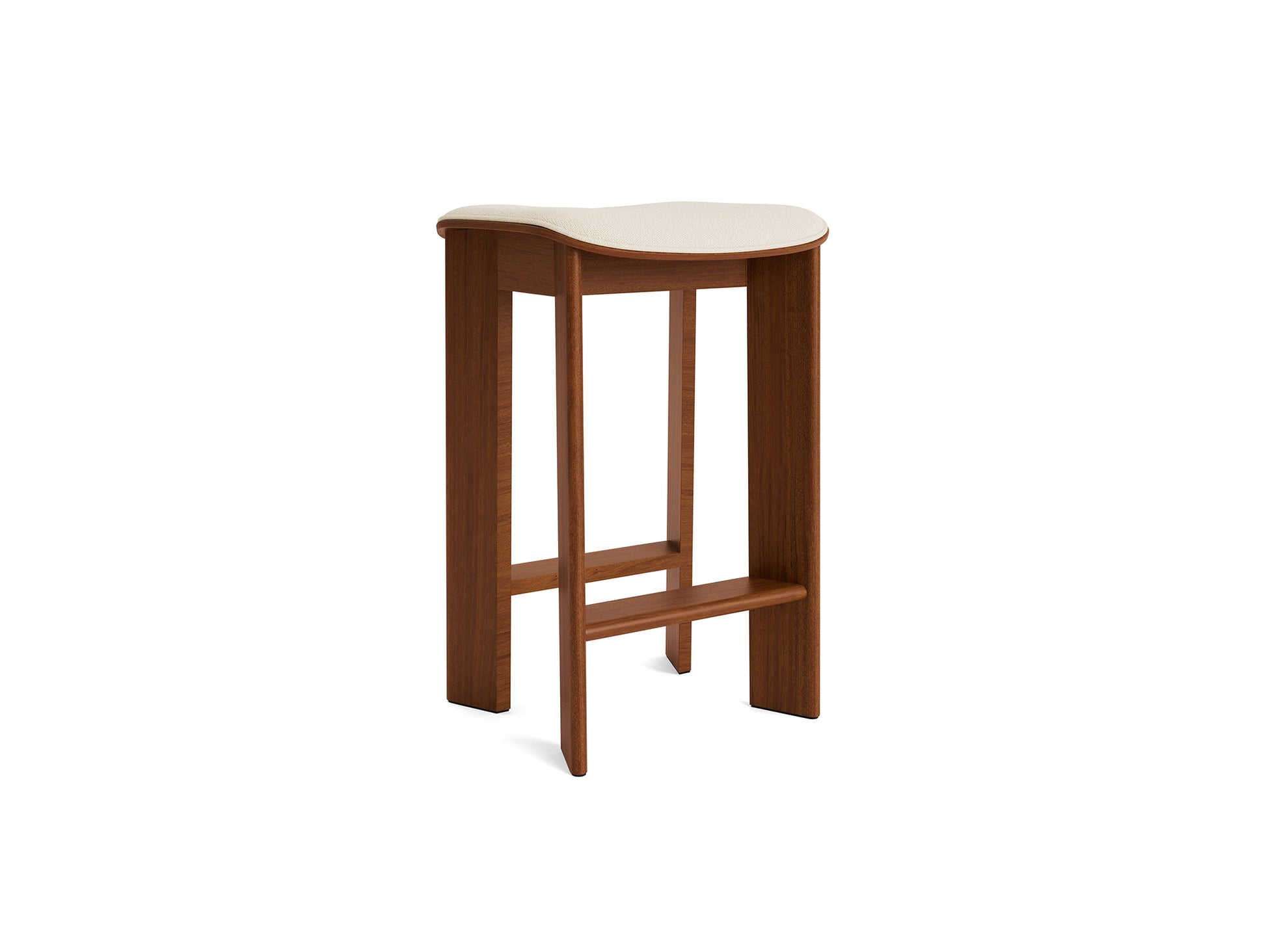 Chisel 30 Bar Stool Seat Upholstery by HAY - Low / Lacquered Walnut / Turf Cream