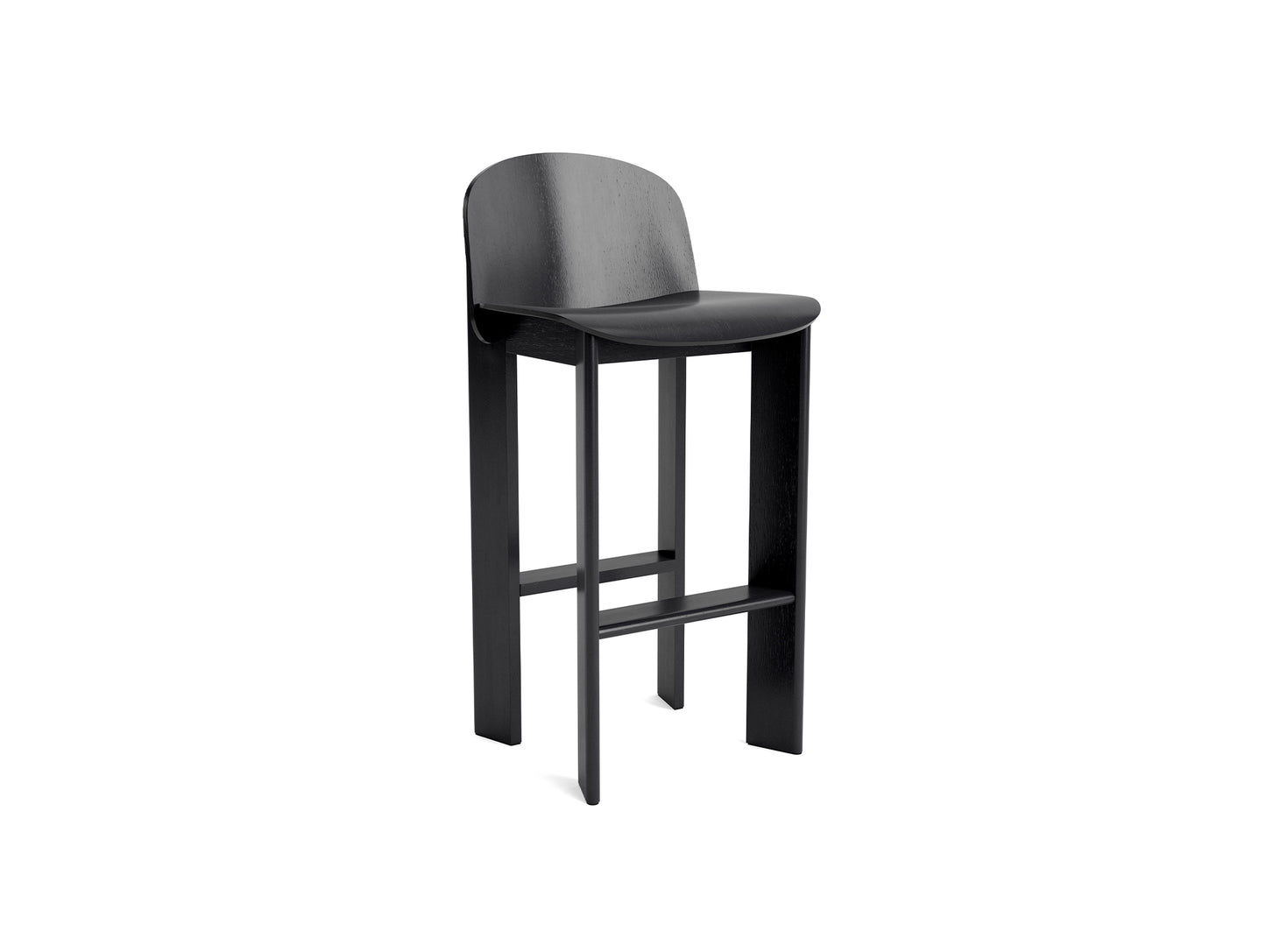 Chisel 35 Bar Stool by HAY - High / Black Lacquered Oak