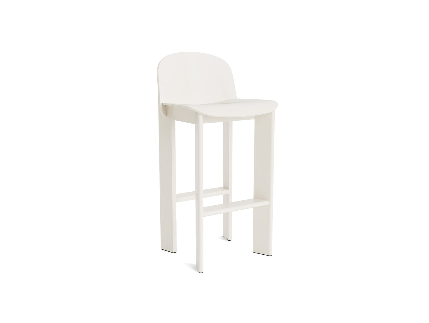 Chisel 35 Bar Stool by HAY - High / Cream White Lacquered Beech
