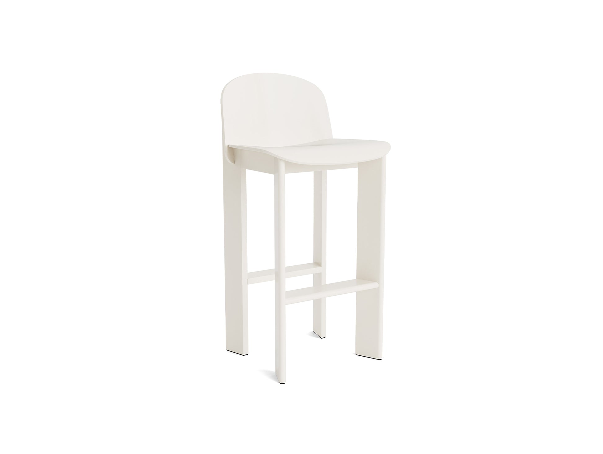 Chisel 35 Bar Stool by HAY - High / Cream White Lacquered Beech