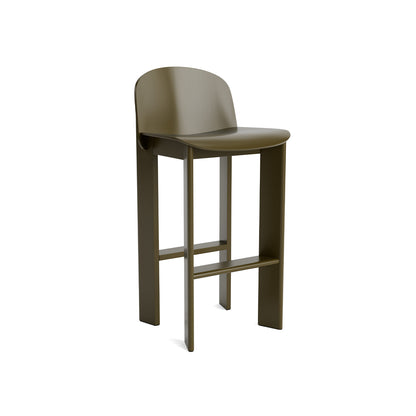 Chisel 35 Bar Stool by HAY - High / Green Umber Lacquered Beech