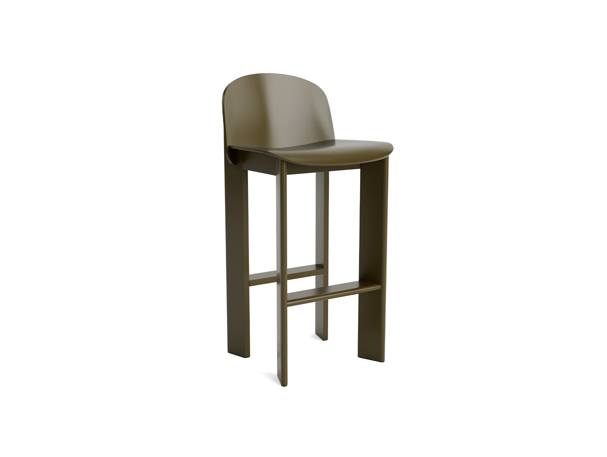 Chisel 35 Bar Stool by HAY - High / Green Umber Lacquered Beech