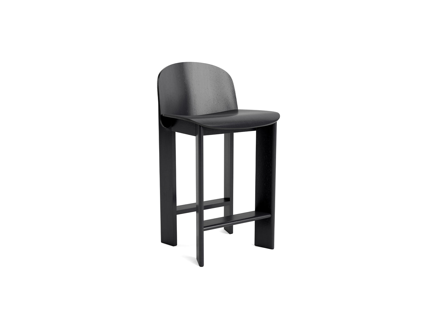 Chisel 35 Bar Stool by HAY - Low / Black Lacquered Oak