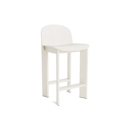 Chisel 35 Bar Stool by HAY - Low / Cream White Lacquered Beech