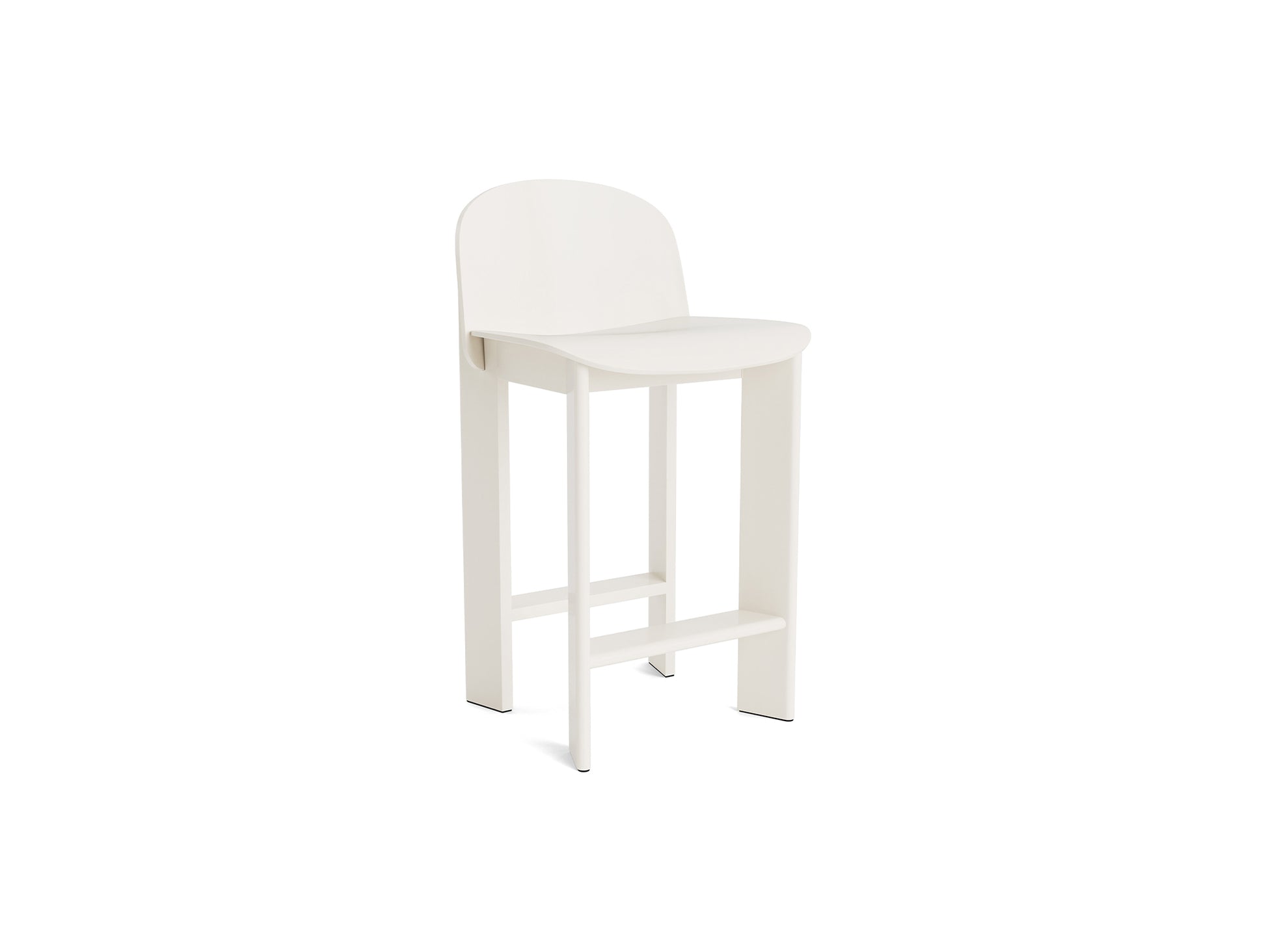 Chisel 35 Bar Stool by HAY - Low / Cream White Lacquered Beech