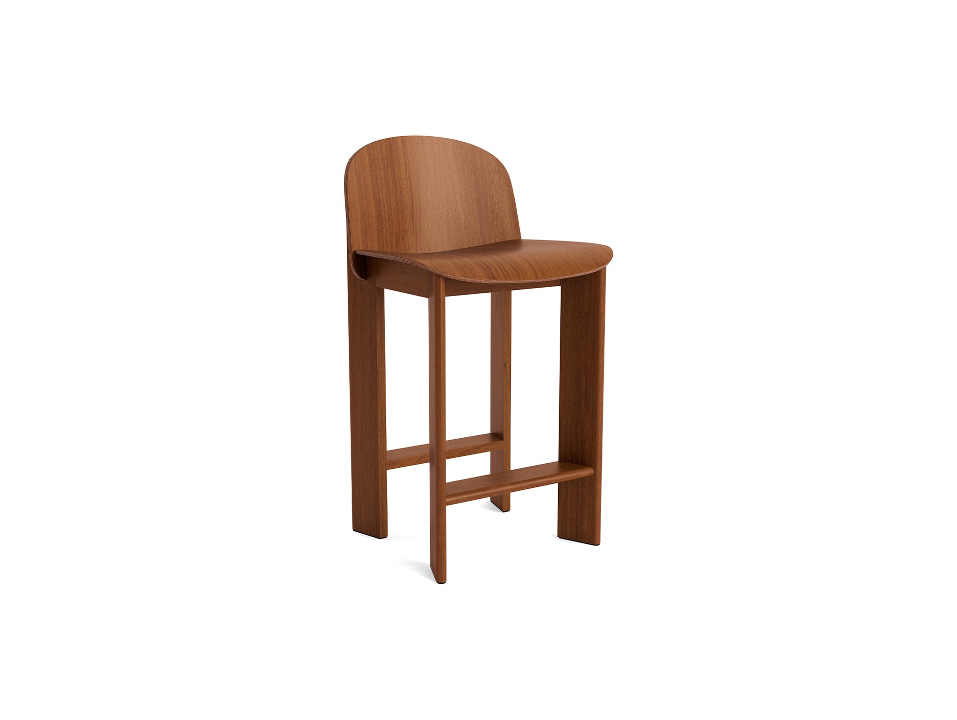 Chisel 35 Bar Stool by HAY - Low / Lacquered Walnut