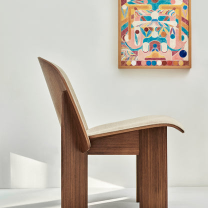 Chisel Lounge Chair (Front Upholstery) by HAY - Lacquered Walnut / Linara Doeskin 216