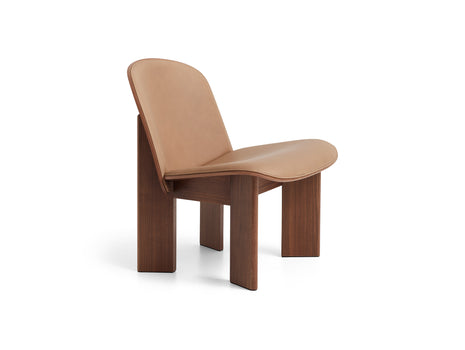 Chisel Lounge Chair (Front Upholstery) by HAY - Lacquered Walnut / Nougat Sense Leather