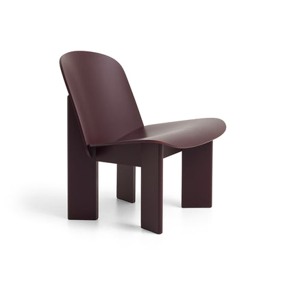 Chisel Lounge Chair by HAY - Dark Bordeaux Lacquered Beech