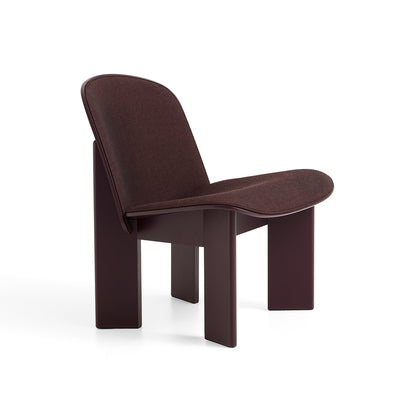 Chisel Lounge Chair (Front Upholstery) by HAY - Dark Bordeaux Lacquered Beech / Remix 3 373