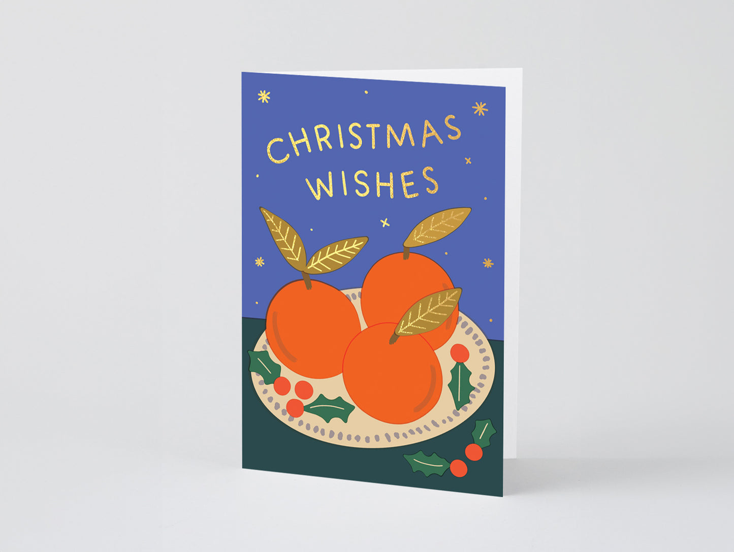 'Christmas Wishes' Foiled Greetings Card by Wrap