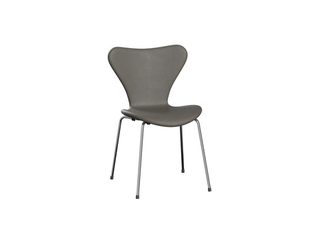 Series 7™ 3107 Dining Chair (Fully Upholstered) by Fritz Hansen - Chromed Steel / Essential Lava Leather