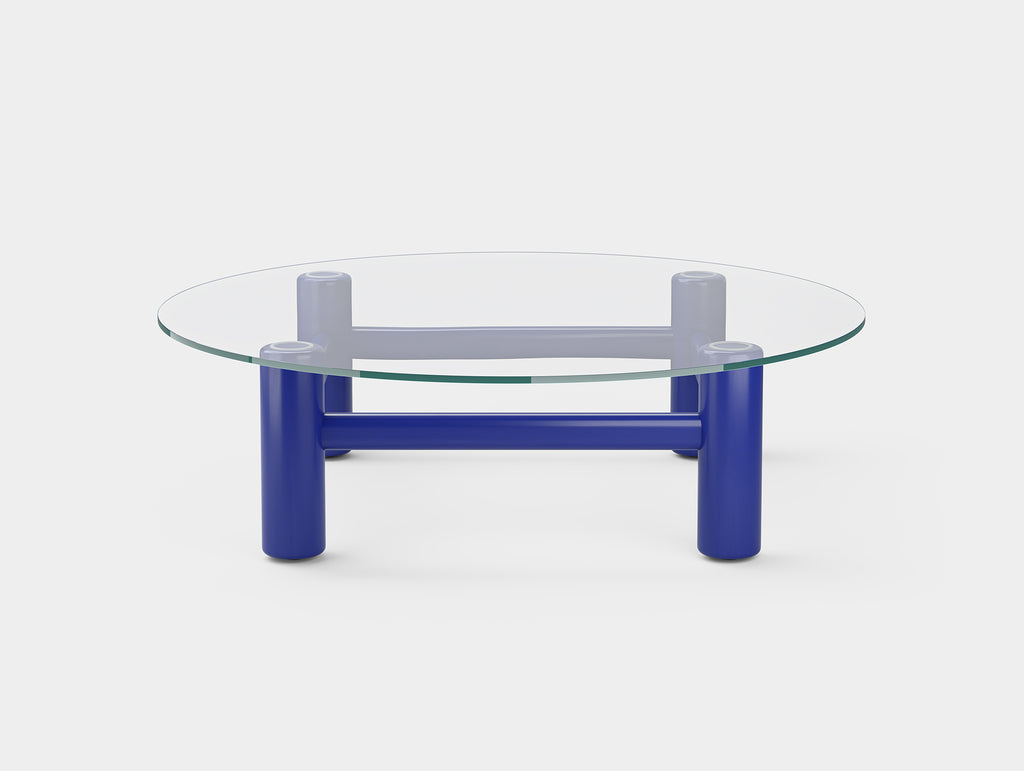 Boundary Table by Massproductions - Round (Diameter: 140 cm) / Ultramarine Blue Varnished Beech
