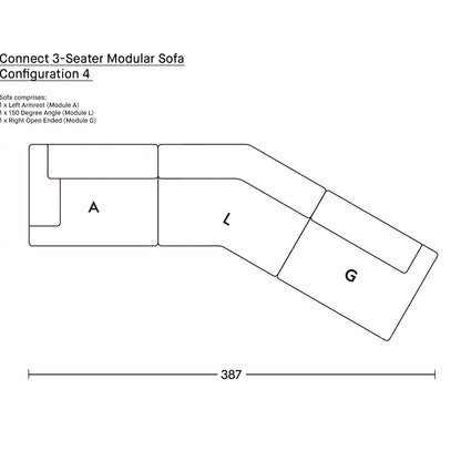 Connect 3-Seater Modular Sofa by Muuto - Configuration 4