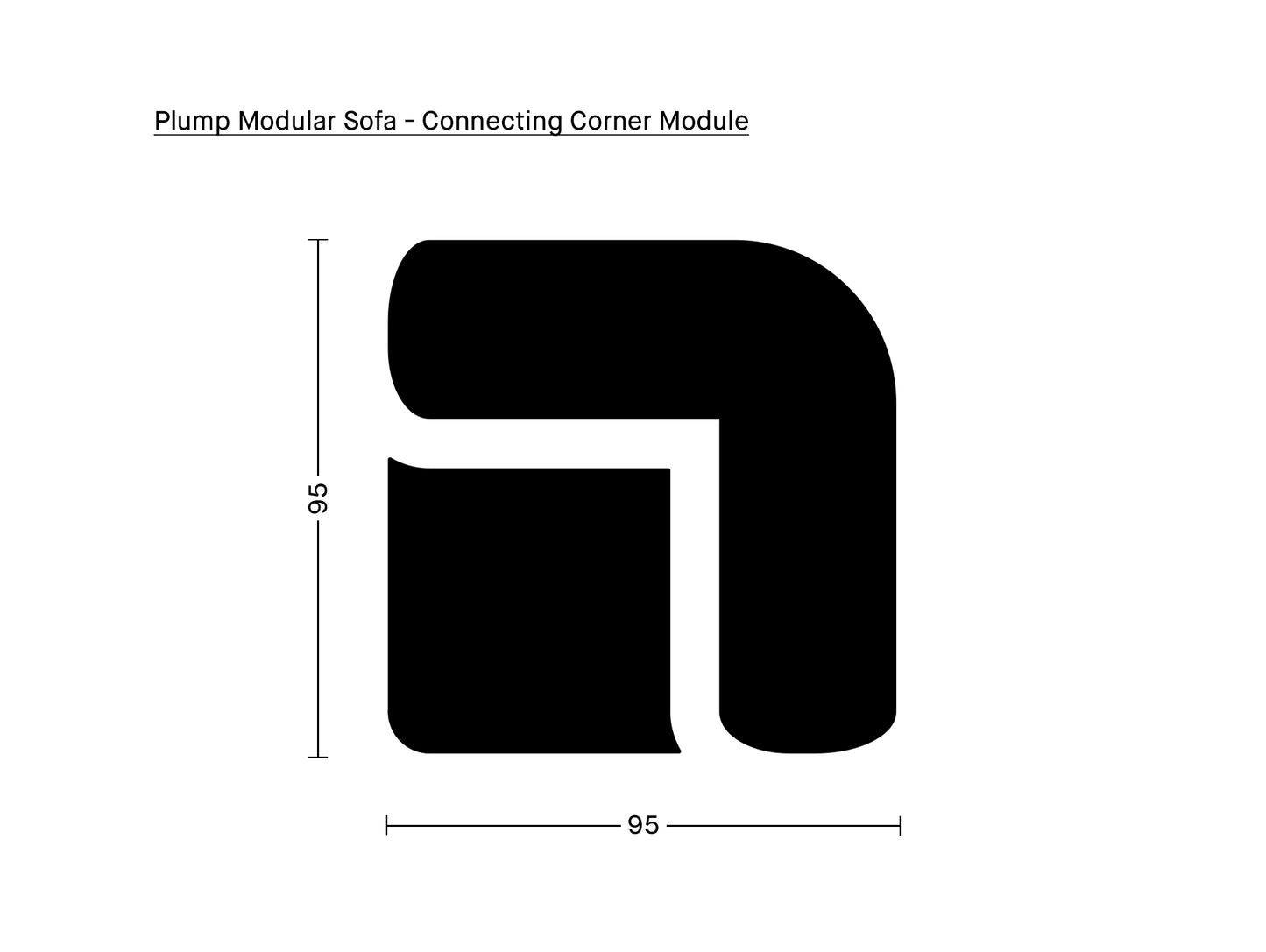 Plump Modular Sofa - Connecting Corner Module by Tom Dixon