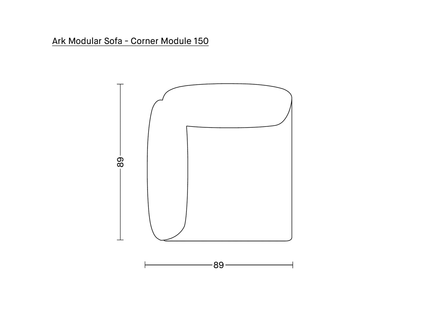 Ark Modular Sofa - Individual Modules by Normann Copenhagen / Corner Module 150