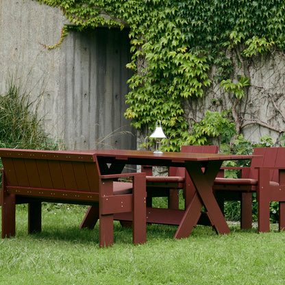Crate Dining Table by HAY - Length: 180 cm / Iron Red Lacquered Pinewood