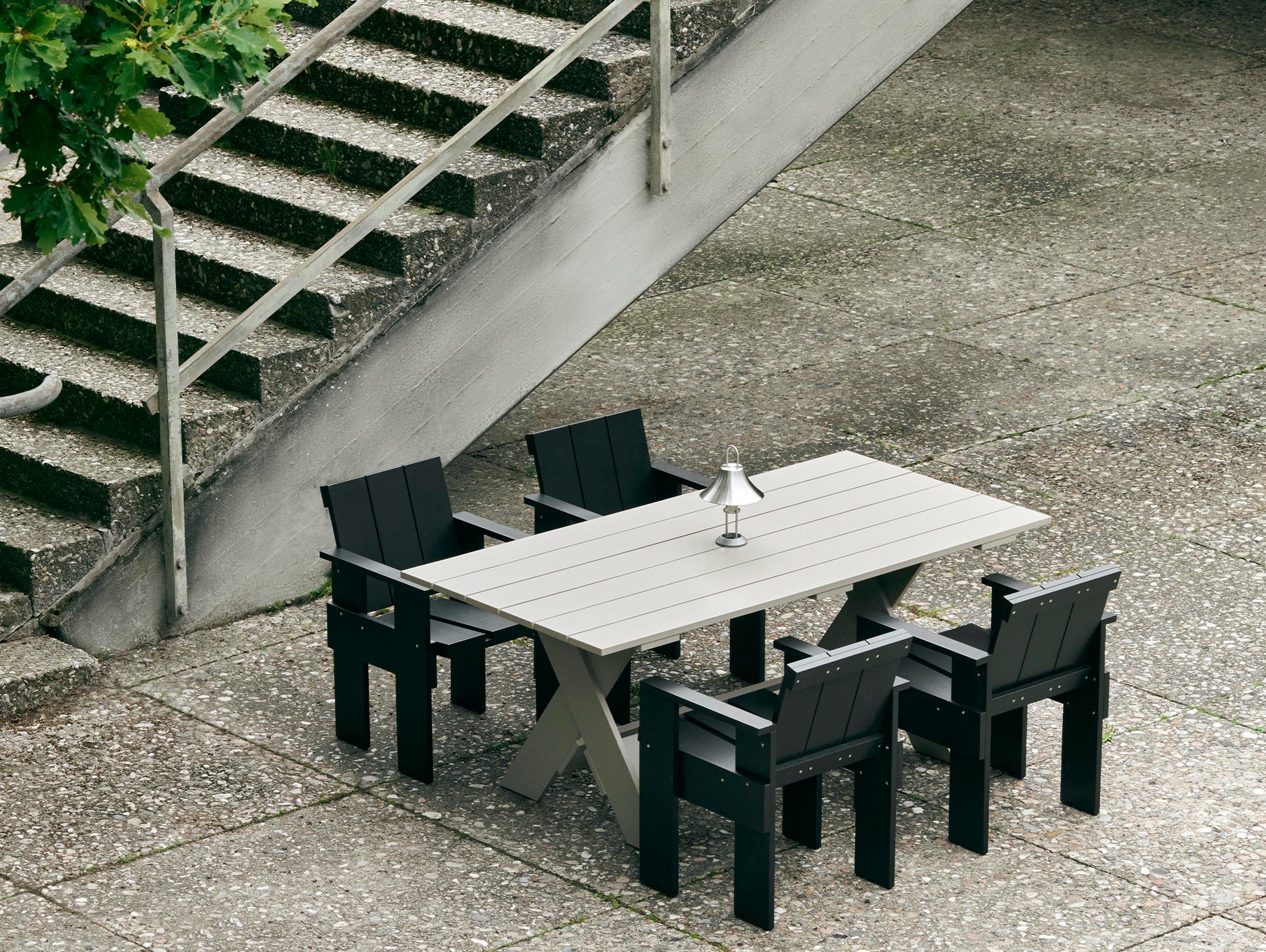 Crate Dining Table by HAY - Length: 180 cm / London Fog Lacquered Pinewood
