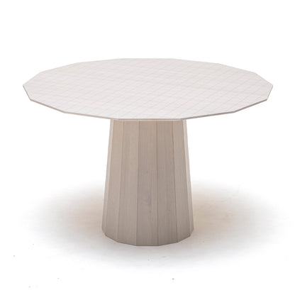 Colour Wood Dining Table by Karimoku New Standard - D120 cm / Grey Grid