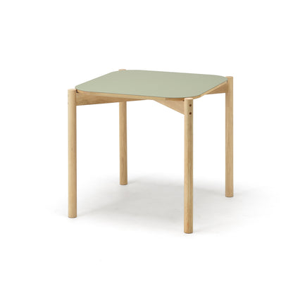 Castor Table by Karimoku New Standard - 75x75 cm / Olive Linoleum