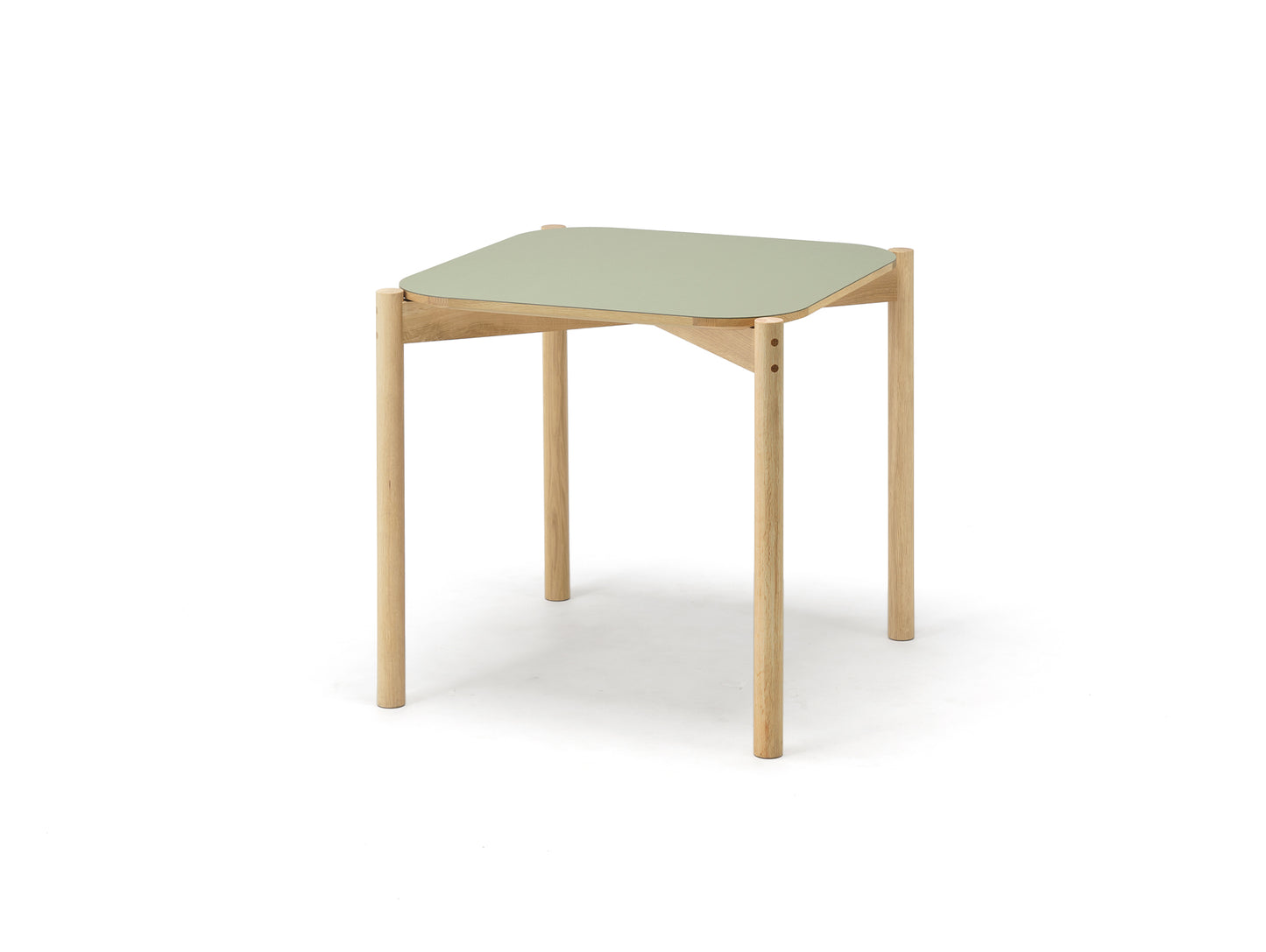 Castor Table by Karimoku New Standard - 75x75 cm / Olive Linoleum