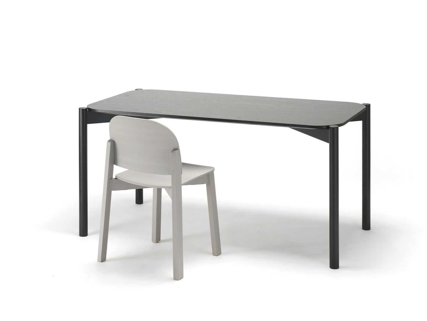 Castor Table by Karimoku New Standard -  Black Lacquered Oak