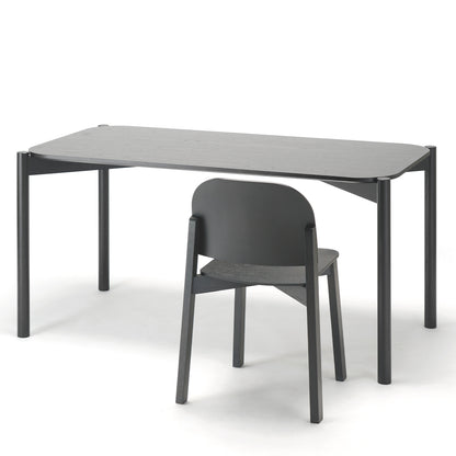 Castor Table by Karimoku New Standard -  Black Lacquered Oak