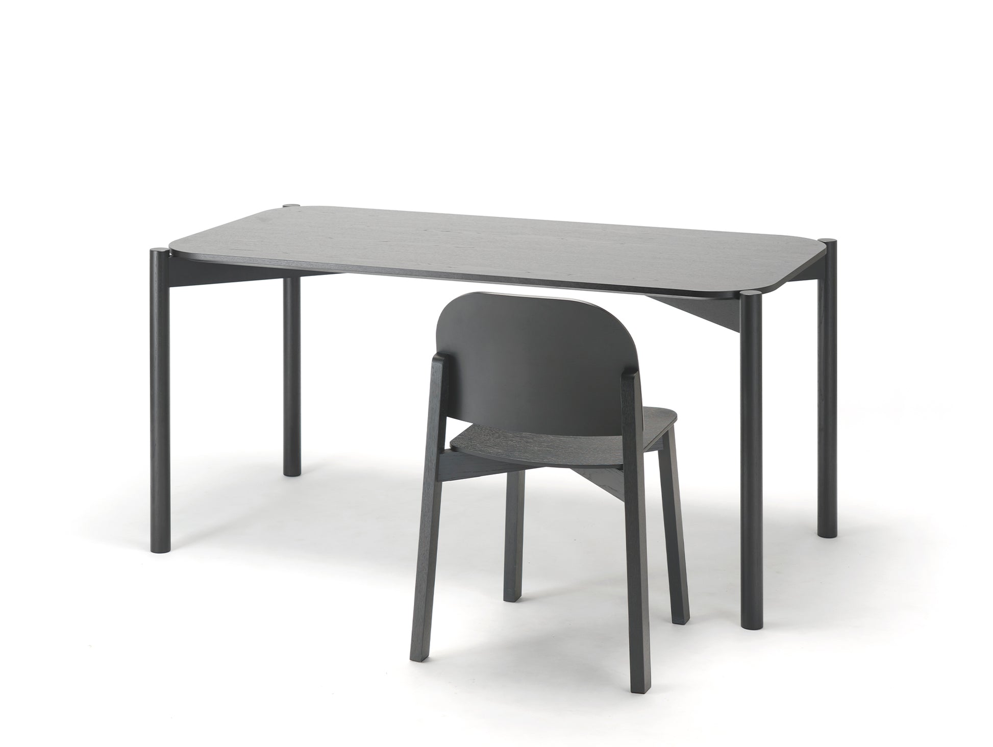 Castor Table by Karimoku New Standard -  Black Lacquered Oak