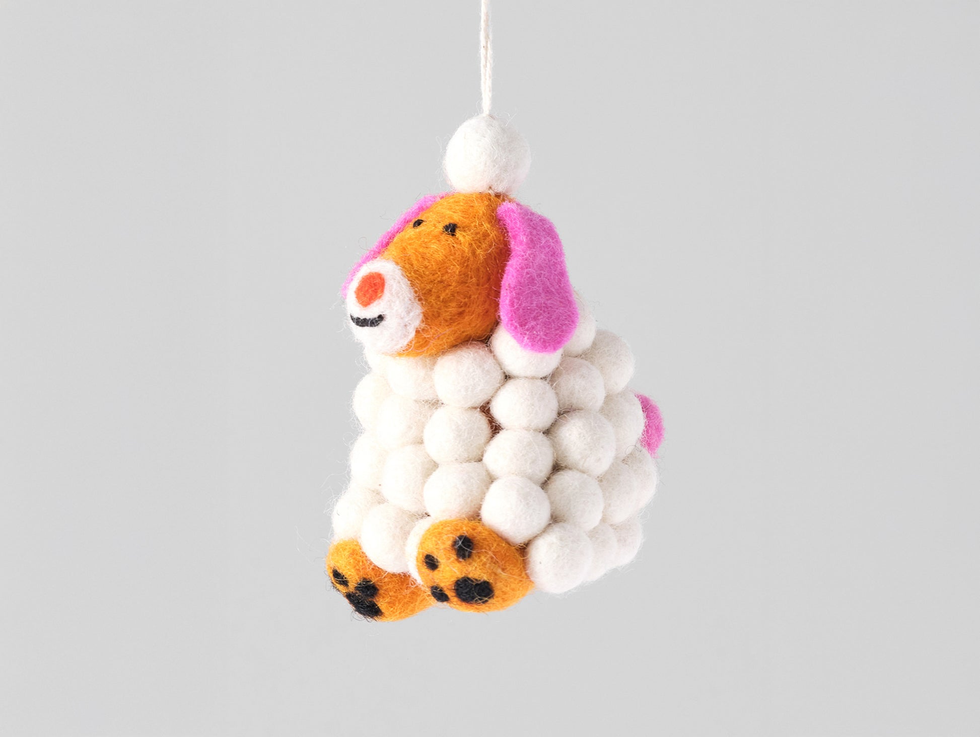 Minu, Snowball Dog Felt Hanging Decoration