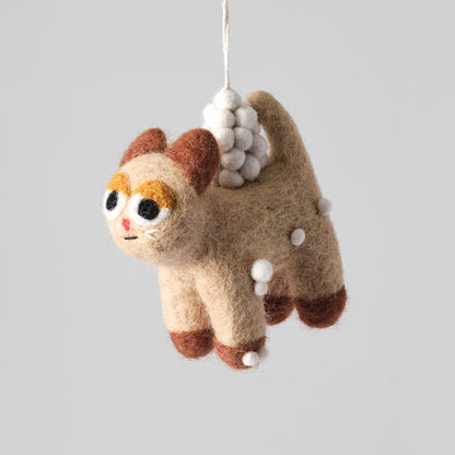Cat Felted Hanging Decorations
