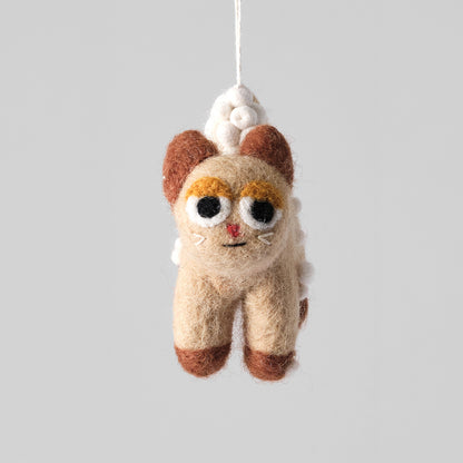 Cat Felted Hanging Decorations