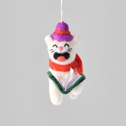 Cat Felted Hanging Decorations by Wrap Stationery - Dickens