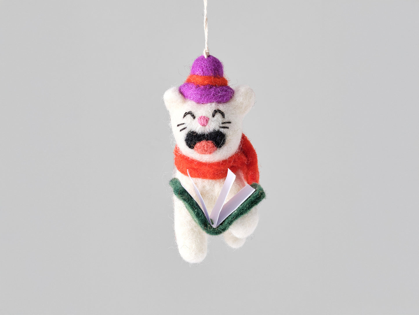 Cat Felted Hanging Decorations by Wrap Stationery - Dickens