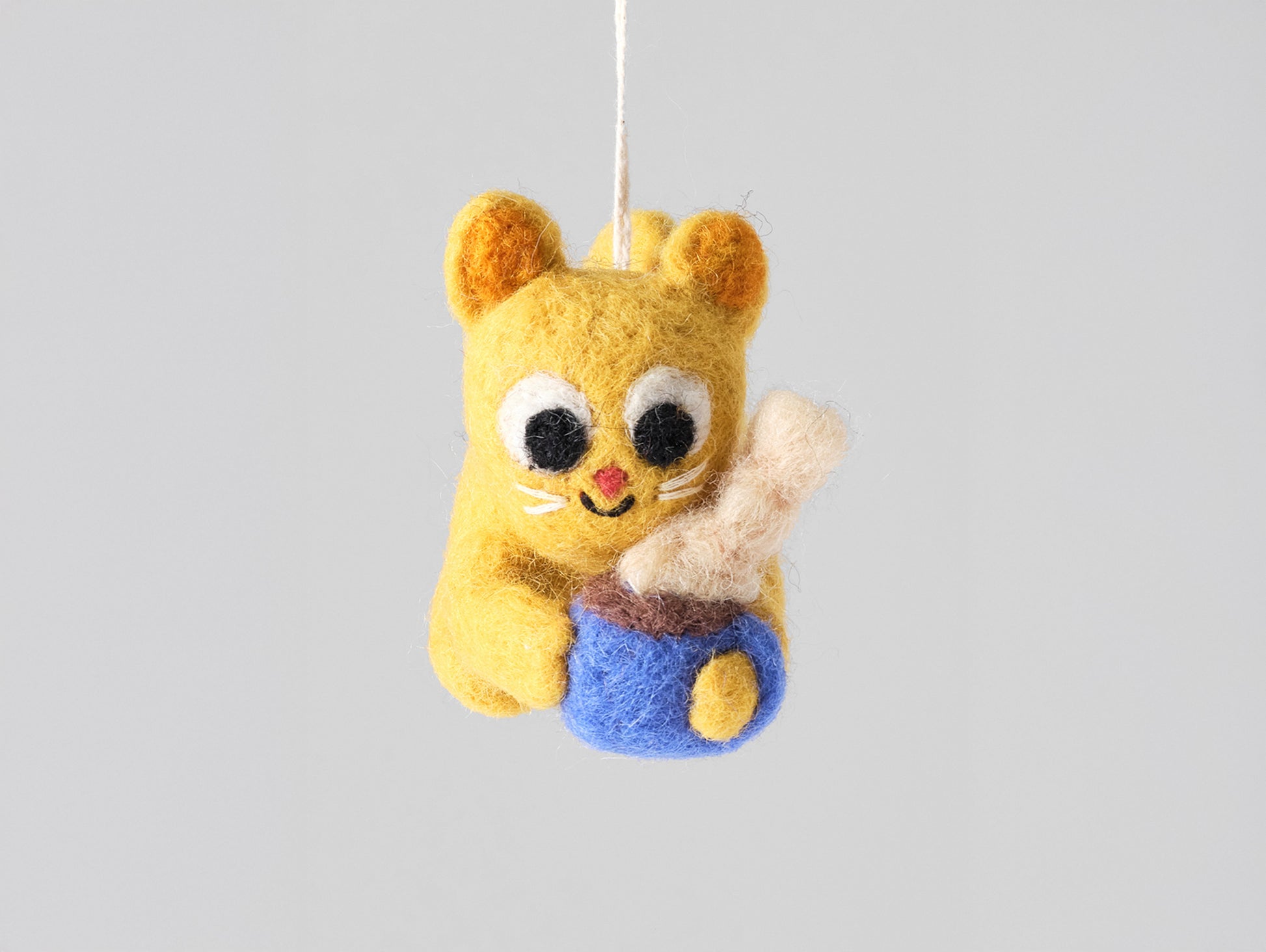 Chino, Cat and Mug Felt Hanging Decoration