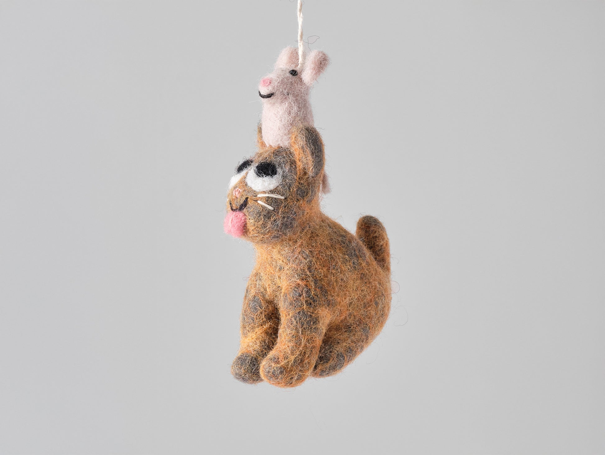 Cat Felted Hanging Decorations by Wrap Stationery - Clint