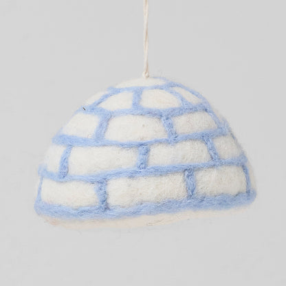 Frosty, Cat in Igloo Felt Hanging Decorations