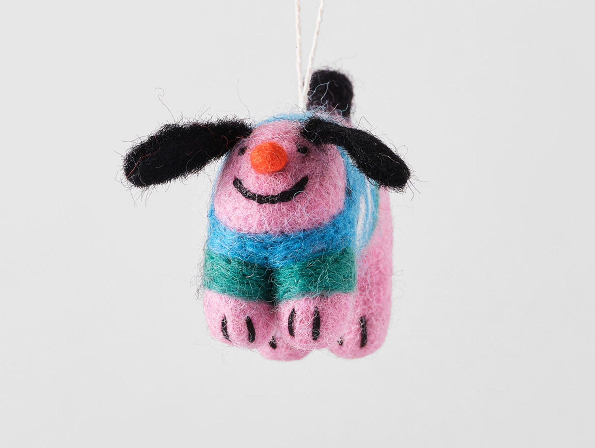 Dog Felted Hanging Decorations by Wrap Stationery - Stumpy, Dog in a Abstract Jumper