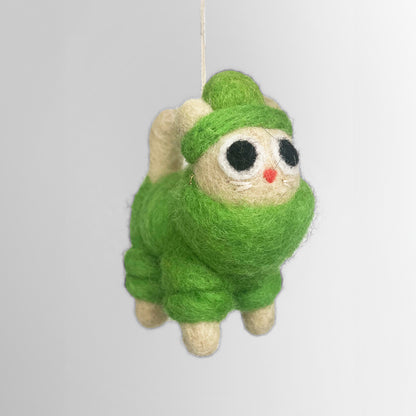 Cat Felted Hanging Decorations by Wrap Stationery - Lee, Cat in Puffa